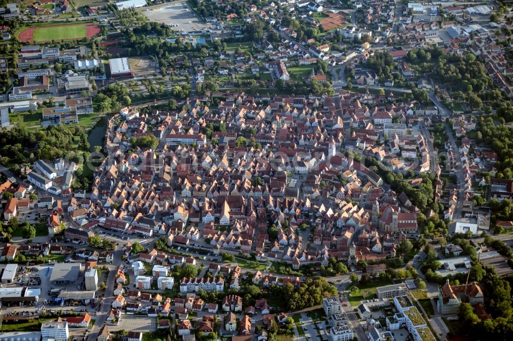 Weißenburg in Bayern from above - City area with outside districts and inner city area in Weissenburg in Bayern in the state Bavaria, Germany