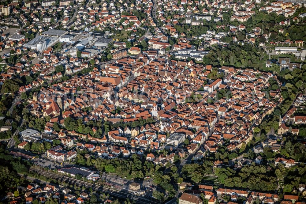 Weißenburg in Bayern from the bird's eye view: City area with outside districts and inner city area in Weissenburg in Bayern in the state Bavaria, Germany