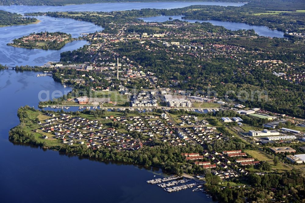 Aerial photograph Werder (Havel) - City area with outside districts and inner city area in Werder (Havel) in the state Brandenburg, Germany