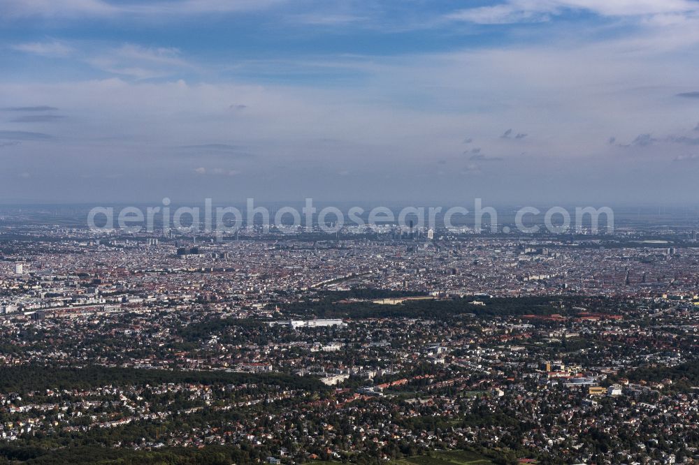 Aerial image Wien - City area with outside districts and inner city area in Vienna in Austria
