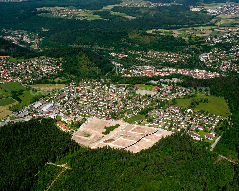 Wimberg from the bird's eye view: City area with outside districts and inner city area in Wimberg in the state Baden-Wuerttemberg, Germany