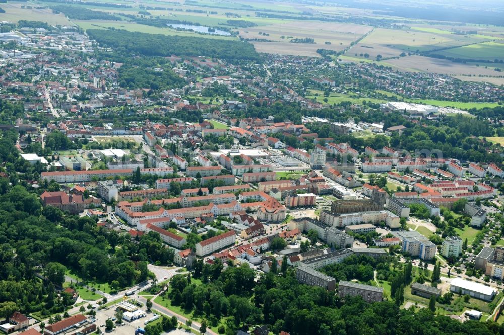 Aerial photograph Zerbst/Anhalt - City area with outside districts and inner city area in Zerbst/Anhalt in the state Saxony-Anhalt, Germany