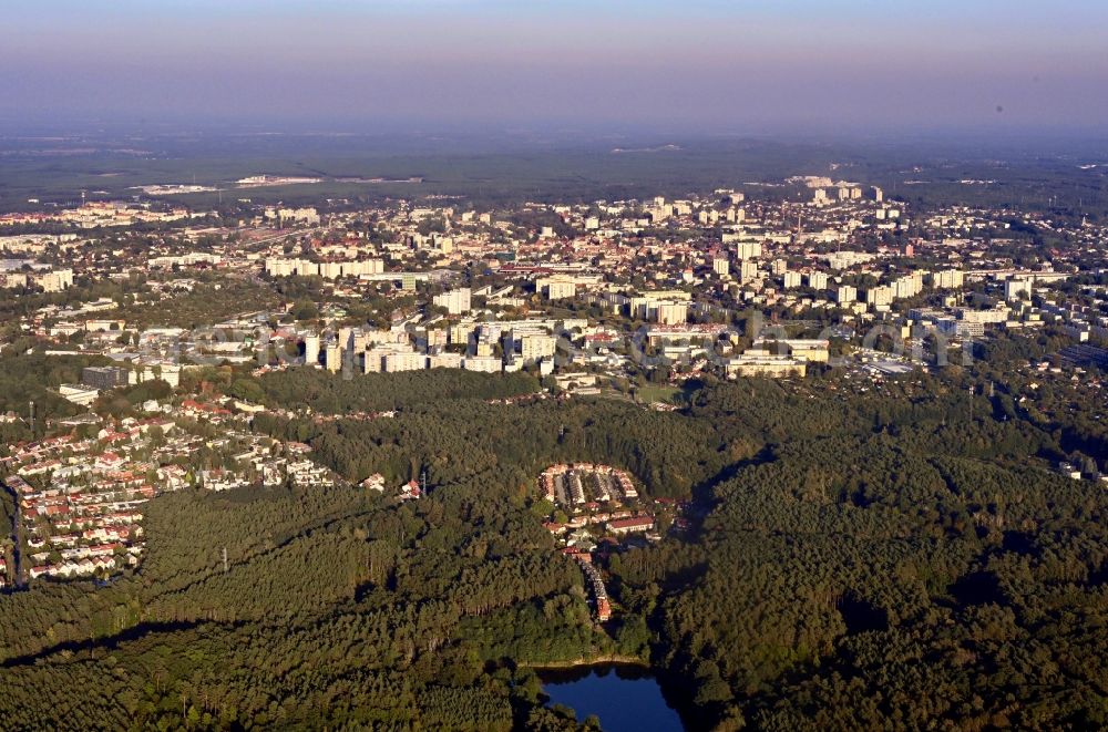 Aerial photograph Zielona Gora - City area with outside districts and inner city area in Zielona Gora in Lubuskie Lebus, Poland