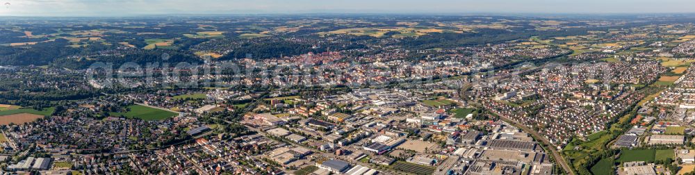 Landshut from above - City area with outside districts and inner city area in Landshut in the state Bavaria, Germany