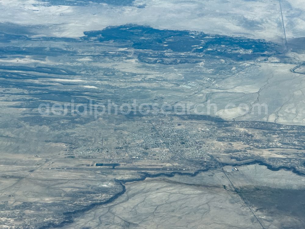Aerial image Semera - City area with outside districts and inner city area Semera on street Samara Air Port Road in Semera in Afar, Ethiopia