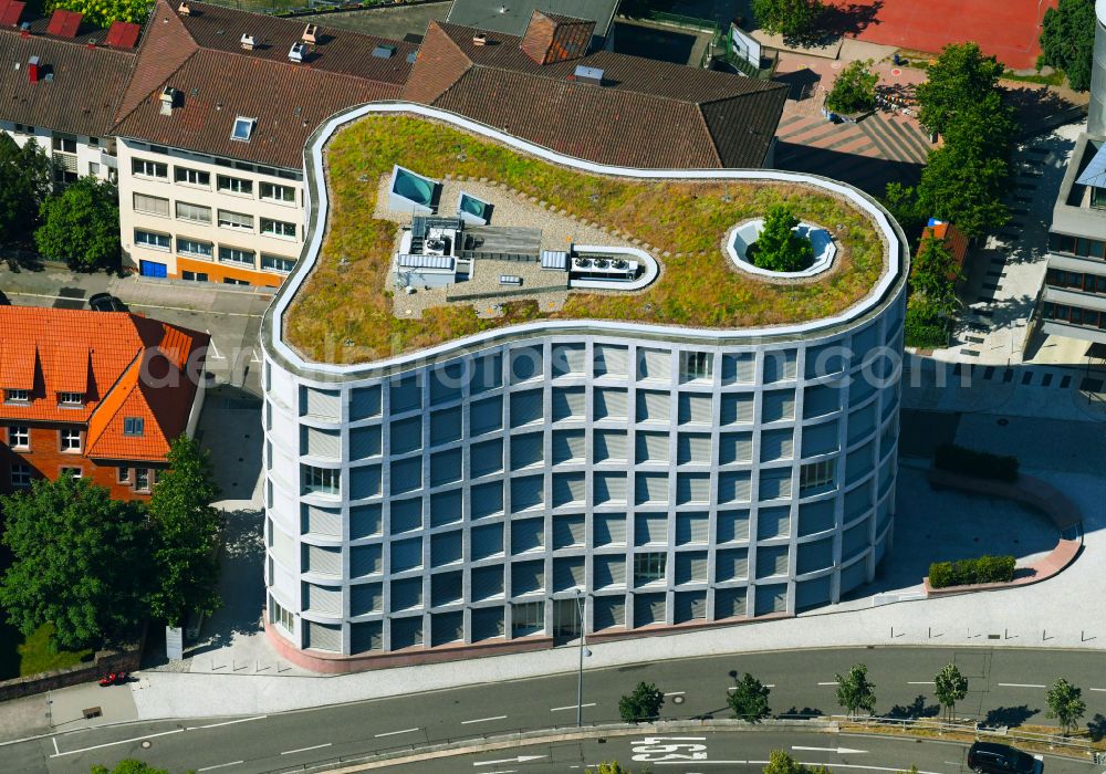 Aerial photograph Pforzheim - Office building Geschaeftshaus Il Tronco between Lindenstrasse and Schulberg in Pforzheim in the state Baden-Wurttemberg, Germany