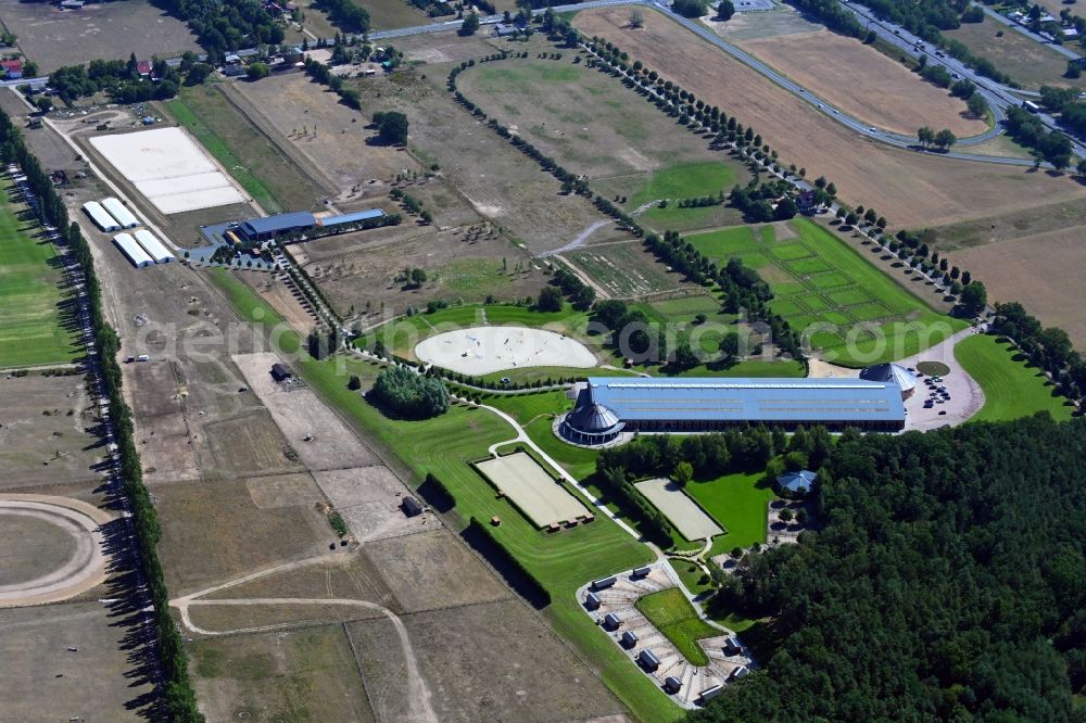Aerial photograph Werder (Havel) - Animal breeding equipment, Livestock breeding for in Werder (Havel) in the state Brandenburg, Germany