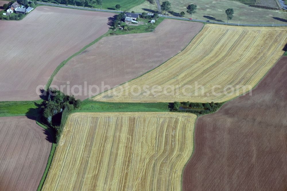 Aerial image Dittersbach - Field structures near Dittersbach in the state Saxony
