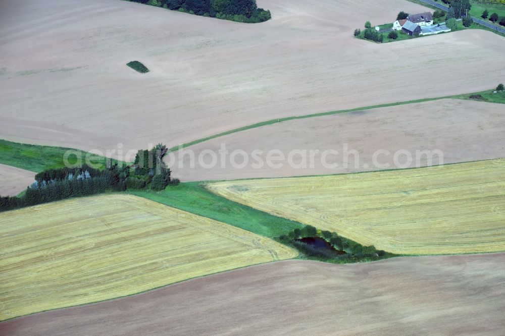 Dittersbach from the bird's eye view: Field structures near Dittersbach in the state Saxony