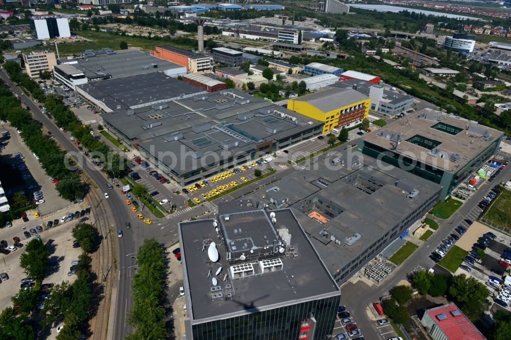 Bukarest from the bird's eye view: Commercial and industrial area Iride Business Park in Bucharest, Romania. The property on the street Dimitrie Pompei Blvd. is a project of IMMOFINANZ AG