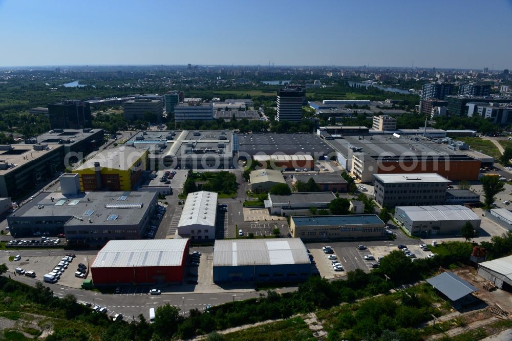 Bukarest from the bird's eye view: Commercial and industrial area Iride Business Park in Bucharest, Romania. The property on the street Dimitrie Pompei Blvd. is a project of IMMOFINANZ AG