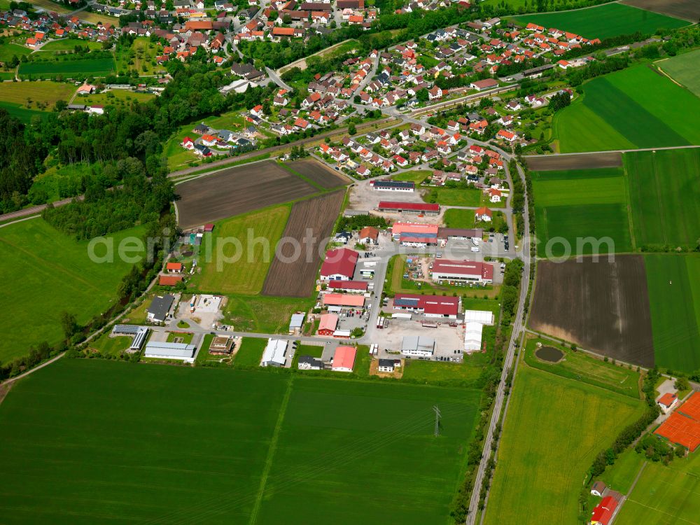 Alberweiler from above - Industrial estate and company settlement in Alberweiler in the state Baden-Wuerttemberg, Germany