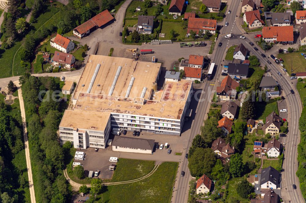 Albstadt from above - Industrial estate and company settlement in Albstadt in the state Baden-Wuerttemberg, Germany