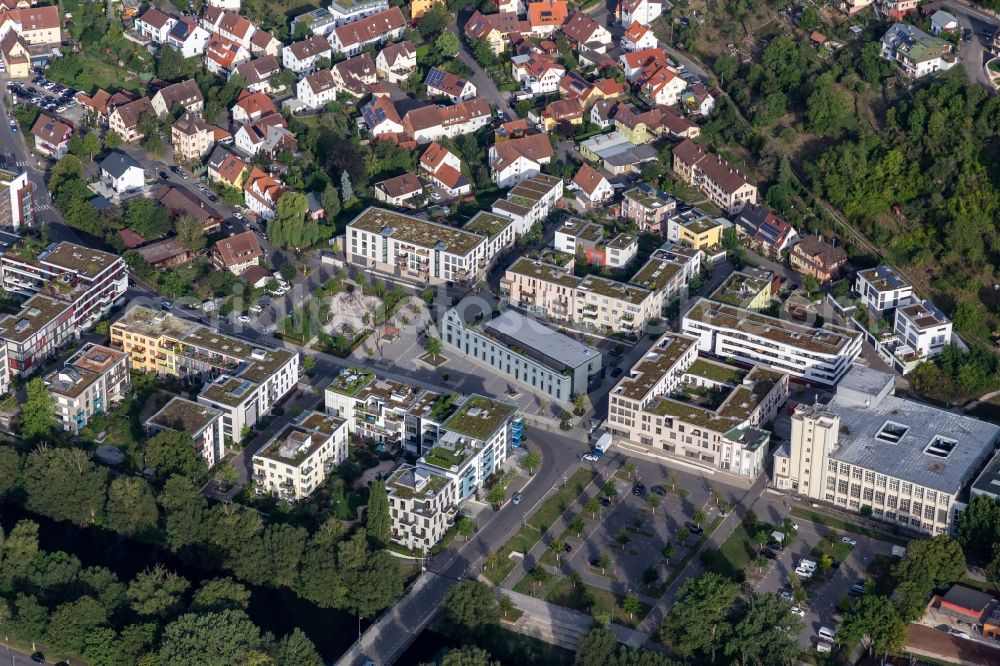 Tübingen from above - Industrial estate and company settlement Alte Weberei with Egeria GmbH and Baer-Tiger-Wolf in Tuebingen in the state Baden-Wuerttemberg, Germany