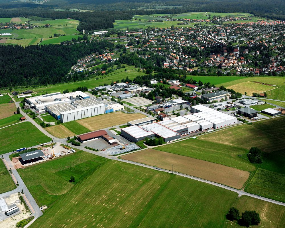 Altensteig from the bird's eye view: Industrial estate and company settlement in Altensteig in the state Baden-Wuerttemberg, Germany