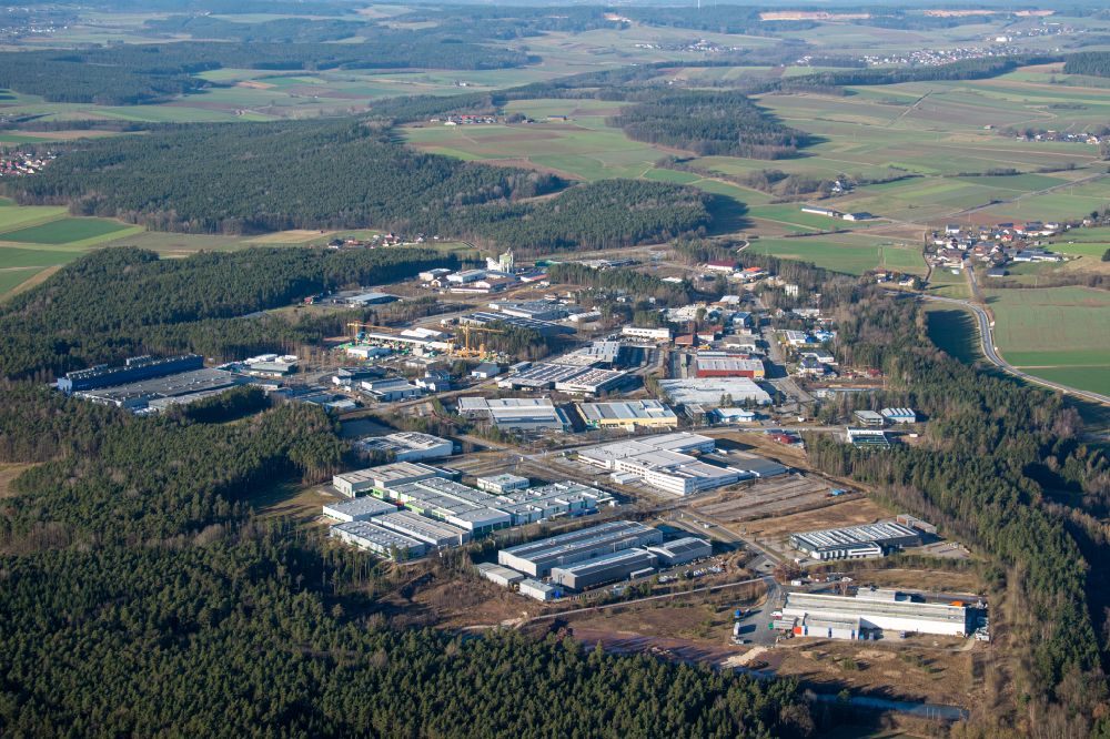 Aerial image Amberg - Industrial and commercial area in Amberg in the state Bavaria, Germany