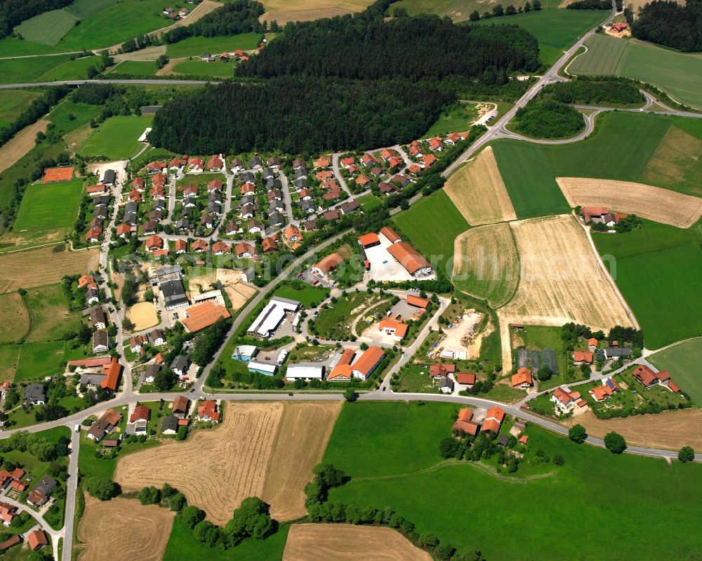 Ascha from above - Industrial estate and company settlement in Ascha in the state Bavaria, Germany