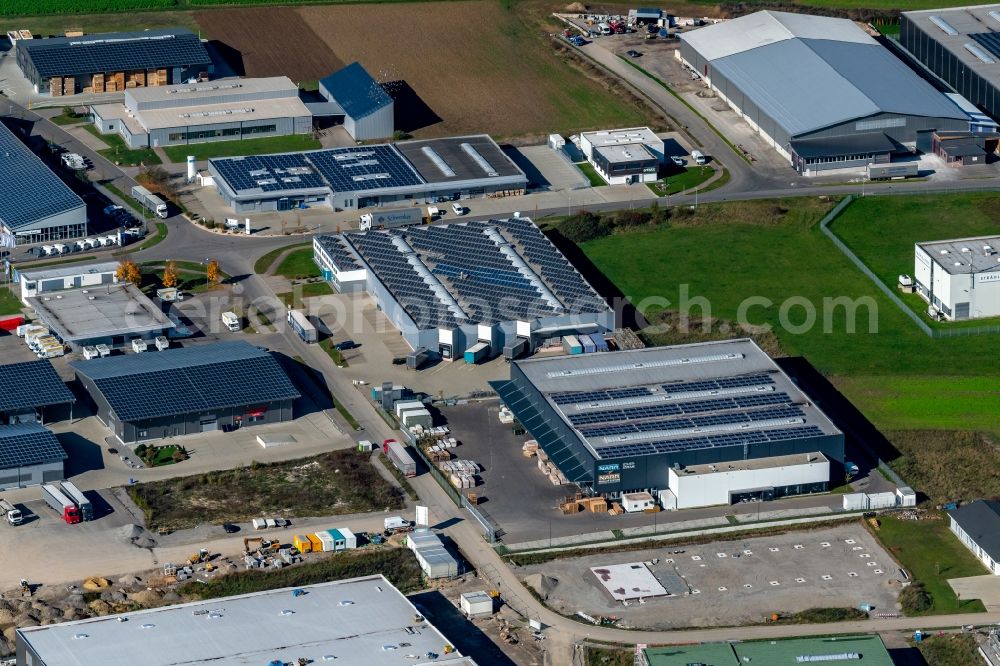 Aerial photograph Bisingen - Industrial estate and company settlement in Bisingen in the state Baden-Wurttemberg, Germany
