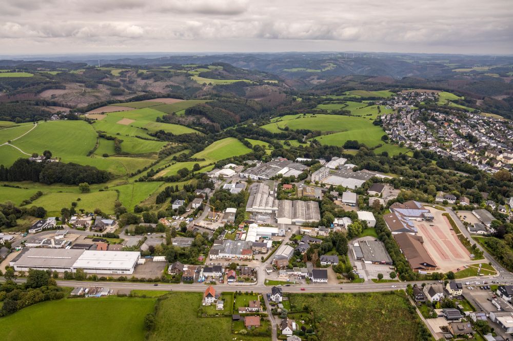 Aerial photograph Breckerfeld - Industrial estate and company settlement in Breckerfeld in the state North Rhine-Westphalia, Germany