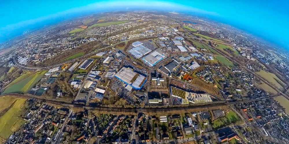 Dortmund from above - Industrial estate and company settlement on Brennaborstrasse - Wulfshofstrasse in the district Oespel in Dortmund at Ruhrgebiet in the state North Rhine-Westphalia, Germany
