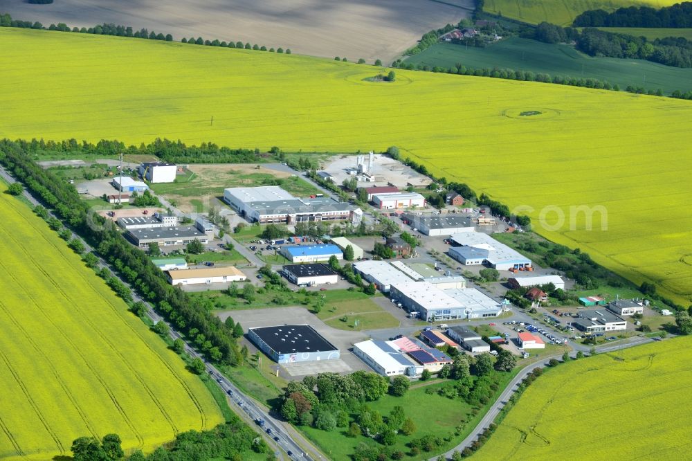 Aerial image Brüsewitz - Industrial estate and company settlement in Bruesewitz in the state Mecklenburg - Western Pomerania