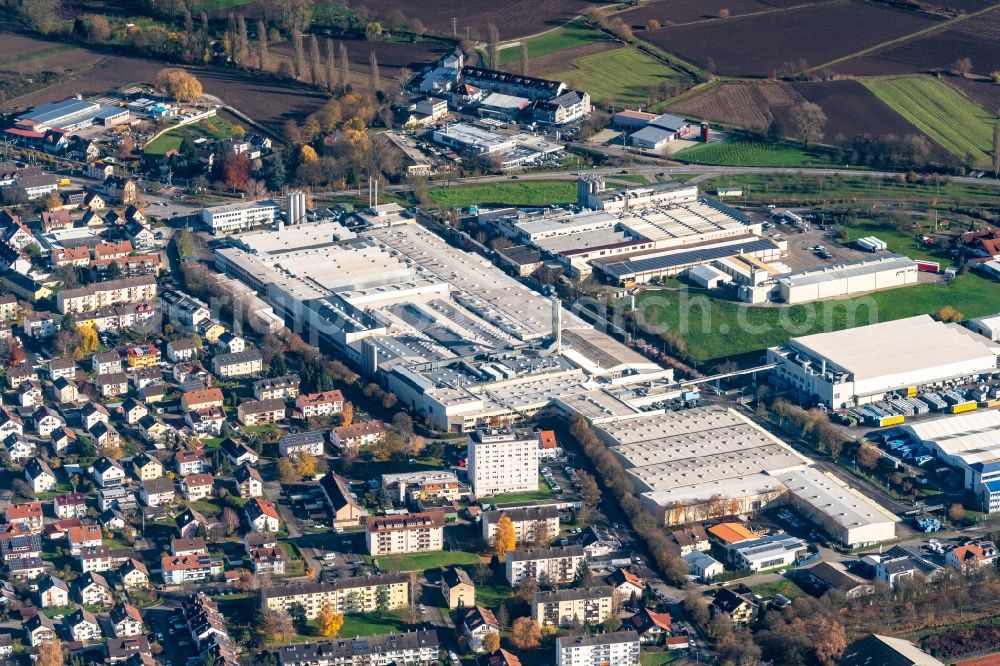 Bötzingen from above - Industrial estate and company settlement in Boetzingen in the state Baden-Wurttemberg, Germany