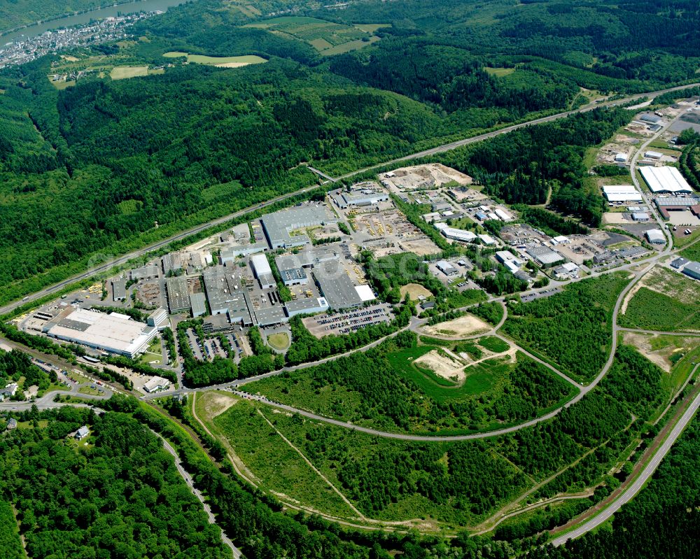 Aerial image Buchholz - Industrial estate and company settlement in Buchholz in the state Rhineland-Palatinate, Germany