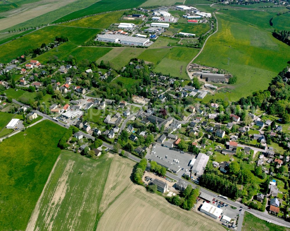 Burkersdorf from above - Industrial estate and company settlement in Burkersdorf in the state Saxony, Germany