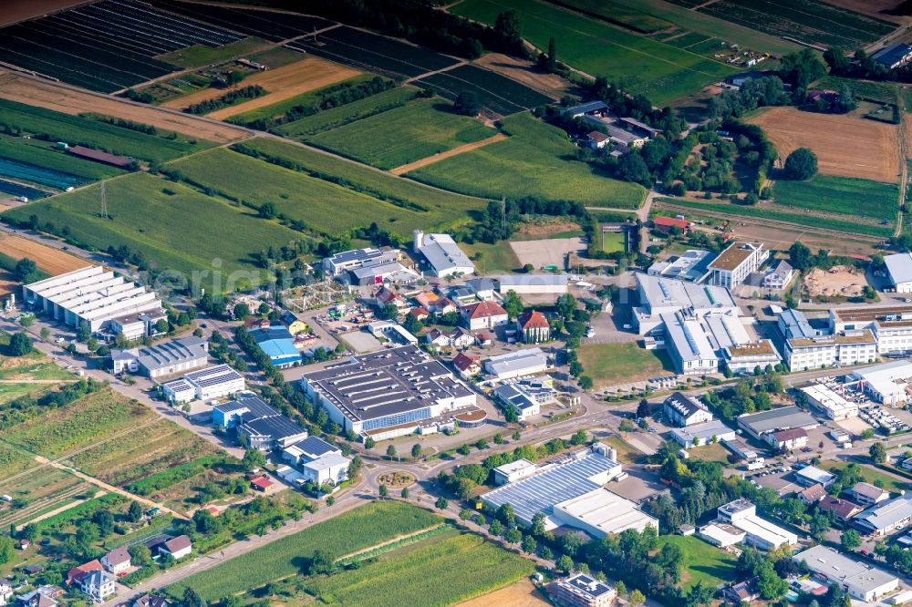 Aerial image Denzlingen - Industrial estate and company settlement Denzlingen in Denzlingen in the state Baden-Wurttemberg, Germany