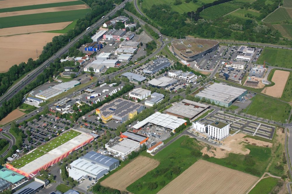 Aerial image Binzen - Industrial estate and company settlement Dreispitz in Binzen in the state Baden-Wuerttemberg
