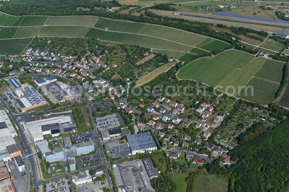 Aerial image Dürrbachau - Industrial estate and company settlement in Dürrbachau in the state Bavaria, Germany