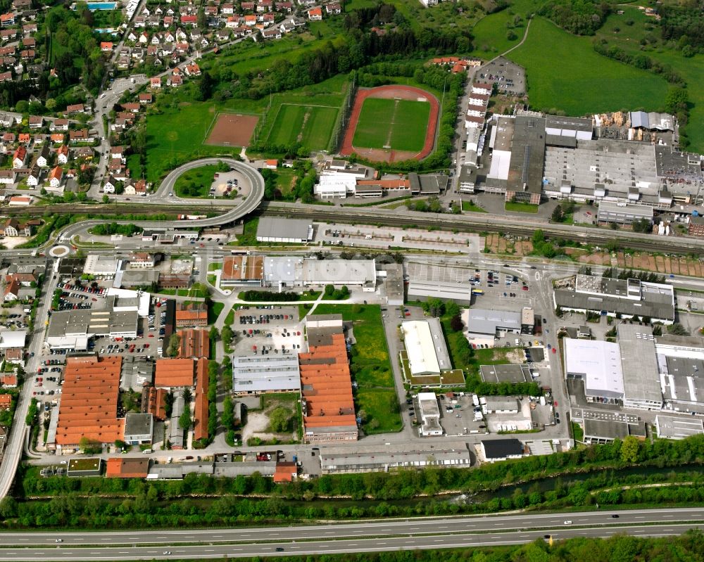 Aerial photograph Ebersbach an der Fils - Industrial estate and company settlement in Ebersbach an der Fils in the state Baden-Wuerttemberg, Germany