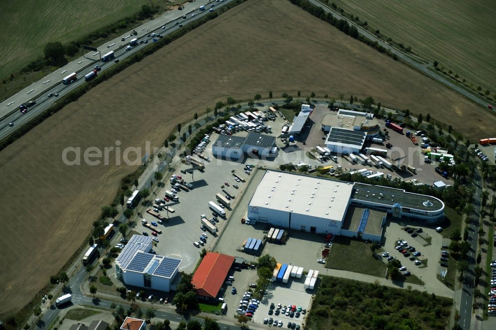 Aerial photograph Dessau - Industrial estate and company settlement Am Eichengarten in the district Mildensee in Dessau in the state Saxony-Anhalt, Germany