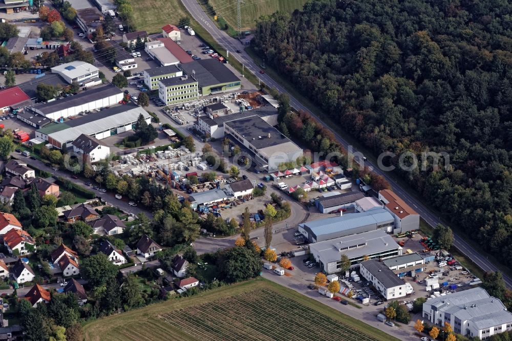 Aerial image Neuried - Industrial estate and company at Eichenstrasse in Neuried in the state Bavaria