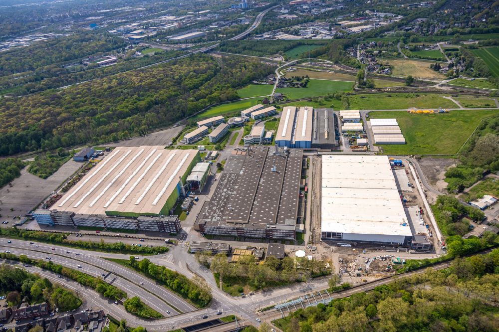 Aerial image Oberhausen - Industrial estate and company settlement on Eichenstrasse in the district Sterkrade-Nord in Oberhausen at Ruhrgebiet in the state North Rhine-Westphalia, Germany