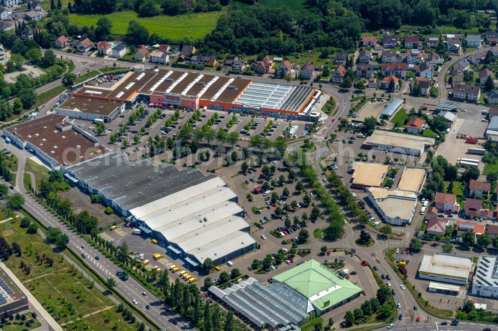 Aerial image Lahr/Schwarzwald - Industrial estate and company settlement Goetzmann in Lahr/Schwarzwald in the state Baden-Wurttemberg, Germany