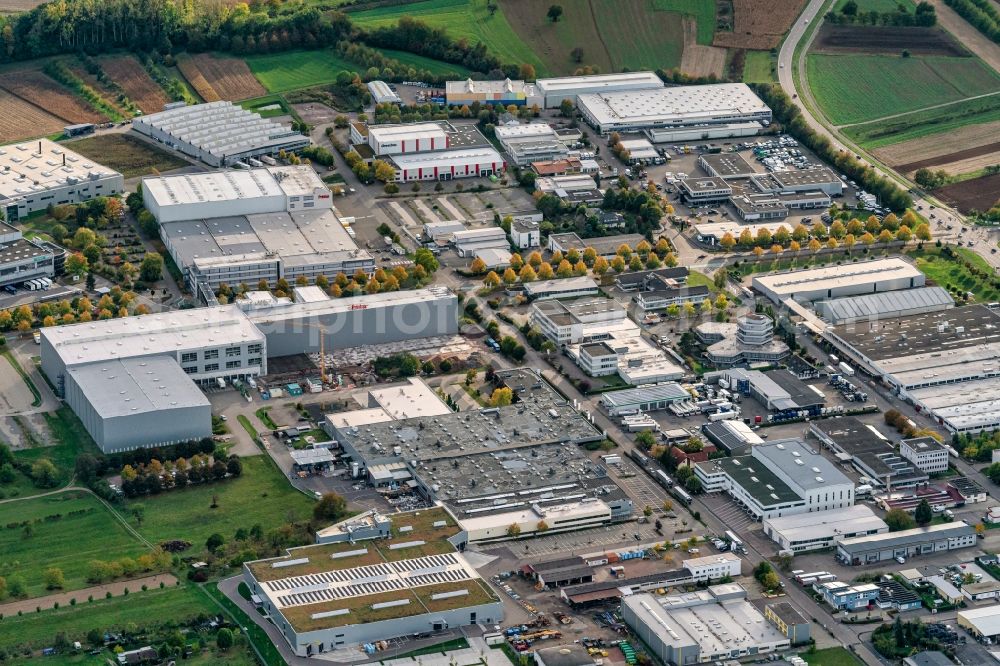 Aerial image Elgersweier - Industrial estate and company settlement in Elgersweier in the state Baden-Wurttemberg, Germany