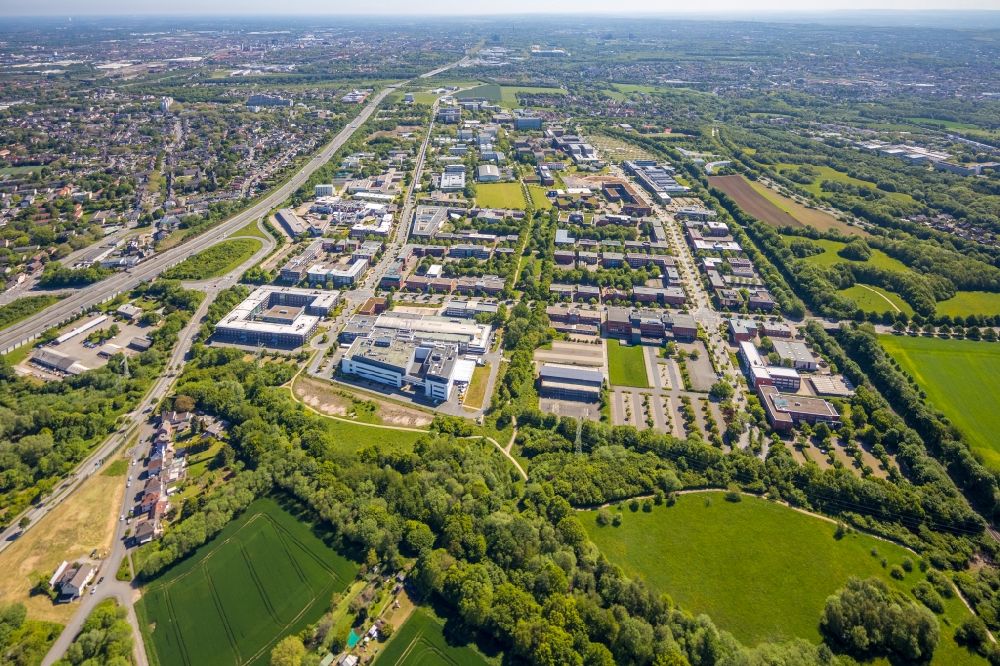 Aerial image Dortmund - Industrial estate and company settlement on Emil-Frigge-Strasse - Hauert in Dortmund at Ruhrgebiet in the state North Rhine-Westphalia, Germany