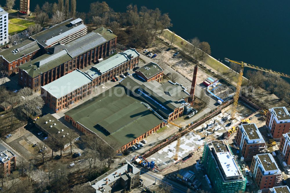 Aerial image Berlin - Industrial estate and company settlement along the Eiswerderstrasse in the district Hakenfelde in Berlin, Germany