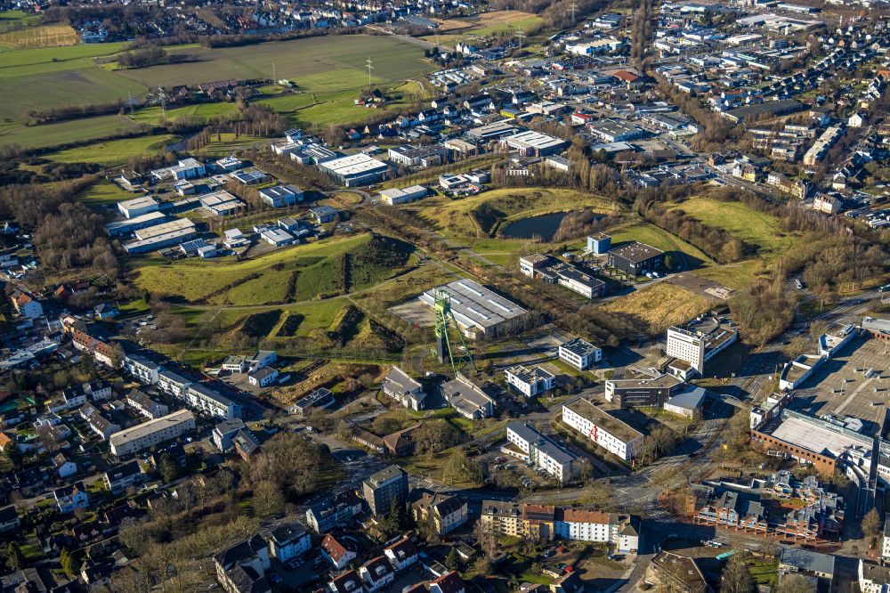 Aerial photograph Castrop-Rauxel - Industrial estate and company settlement Erin-Park on street Erinstrasse in Castrop-Rauxel at Ruhrgebiet in the state North Rhine-Westphalia, Germany