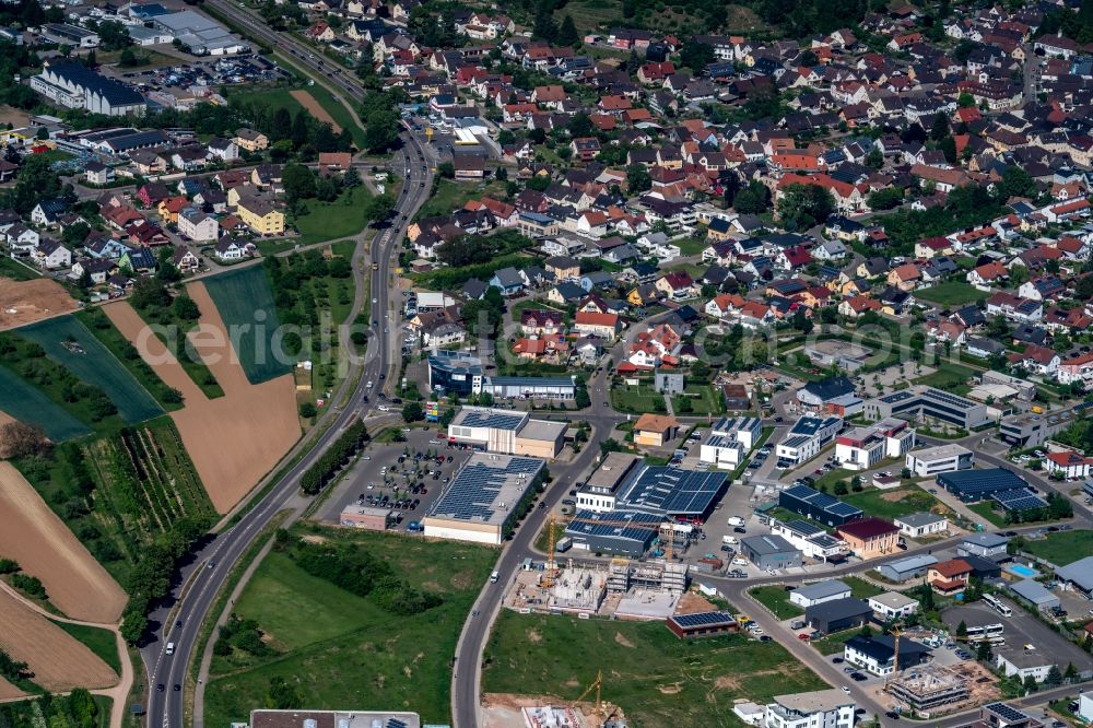 Aerial image Ettenheim - Industrial estate and company settlement Ettenheim -Altdorf in Ettenheim in the state Baden-Wuerttemberg, Germany