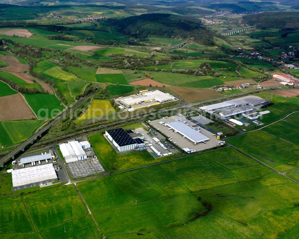 Aerial image Niederaula - Industrial estate and company settlement in Niederaula in the state Hesse, Germany