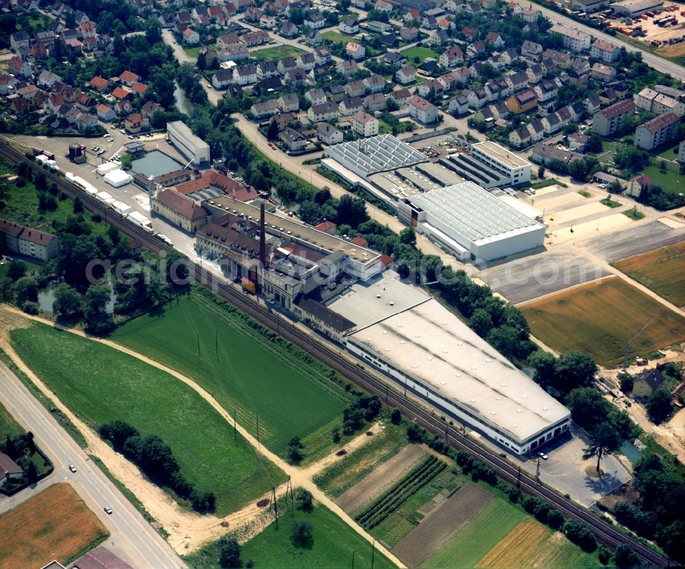 Aerial image Salach - Industrial estate and company settlement on Filsstrasse in Salach in the state Baden-Wuerttemberg, Germany