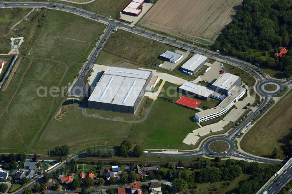 Braunschweig from above - Industrial estate and company settlement on airport in the district Waggum in Brunswick in the state Lower Saxony, Germany