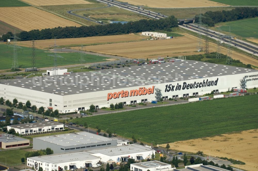 Frechen from above - Industrial estate and company settlement in Frachen in the state North Rhine-Westphalia, Germany