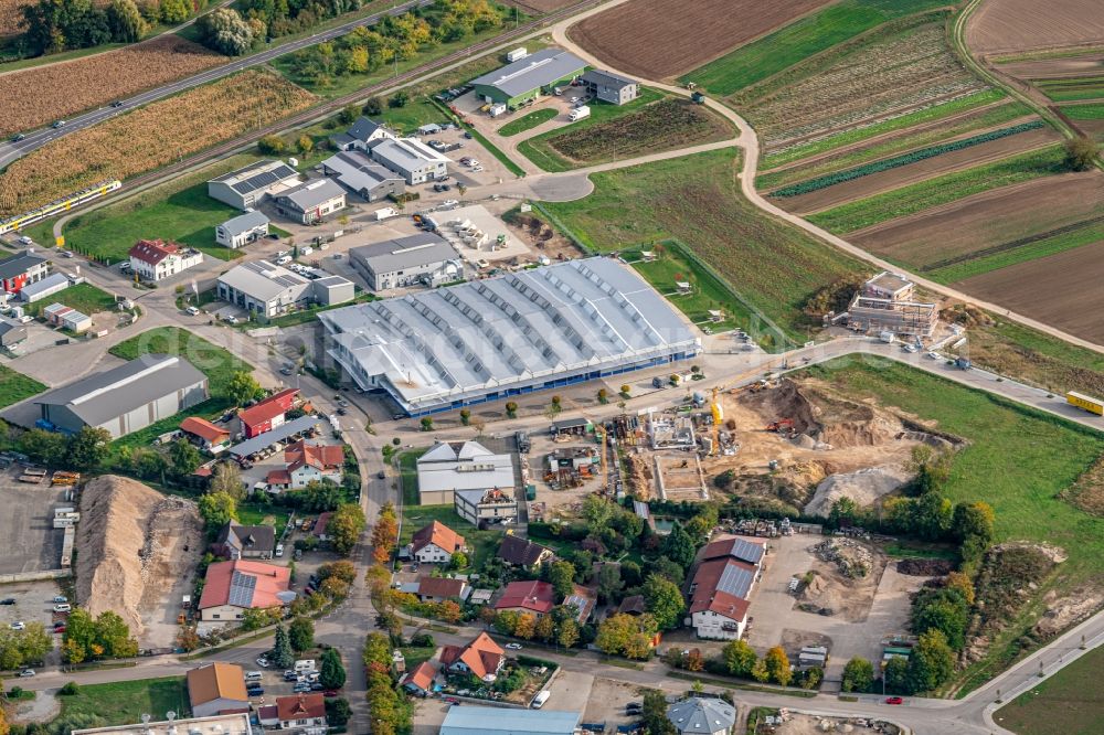 Aerial photograph Bötzingen - Industrial estate and company settlement Frohmatten in Boetzingen in the state Baden-Wuerttemberg, Germany