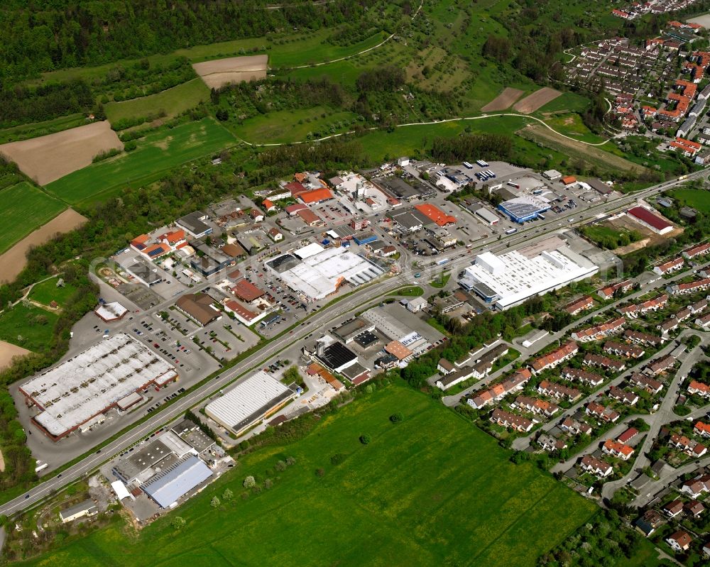 Aerial image Geislingen an der Steige - Industrial estate and company settlement in Geislingen an der Steige in the state Baden-Wuerttemberg, Germany
