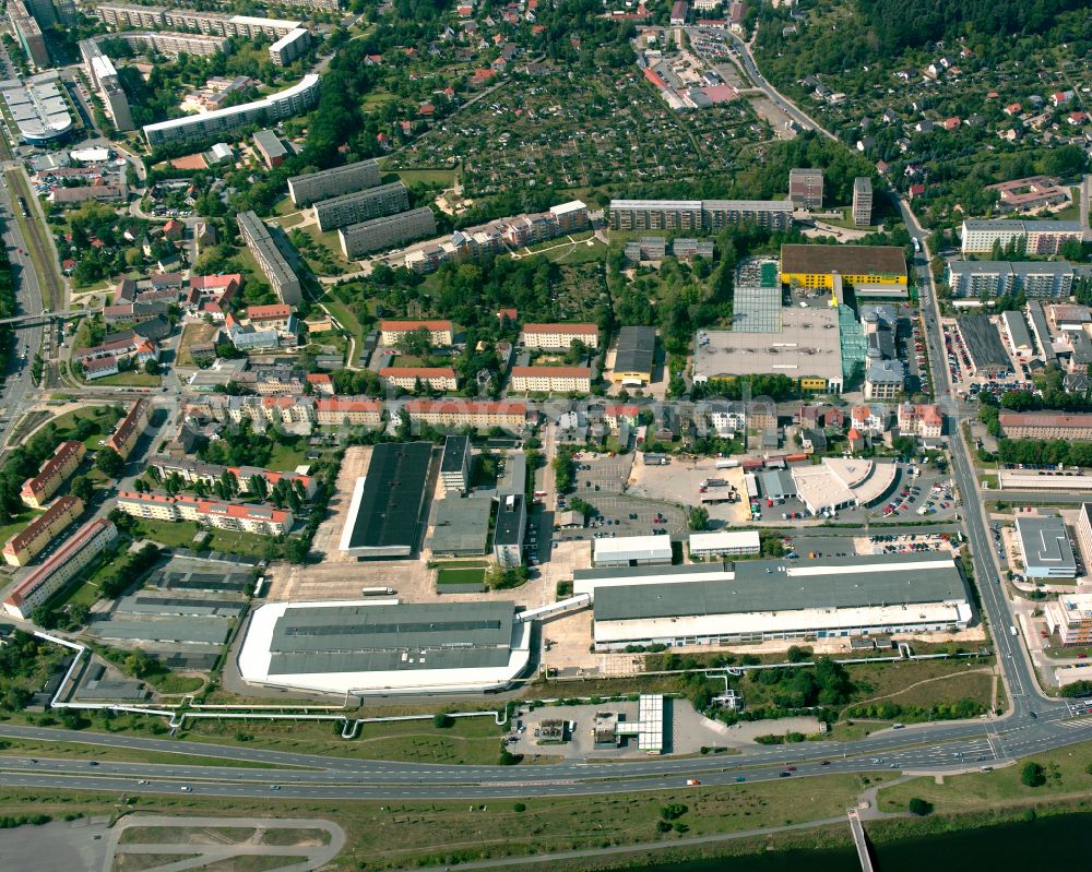 Aerial photograph Gera - Industrial estate and company settlement in Gera in the state Thuringia, Germany