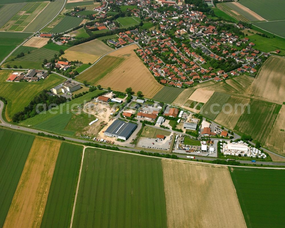 Aerial photograph Rotham - Industrial estate and company settlement Gewerbegebiet Rotham II in Rotham in the state Bavaria, Germany