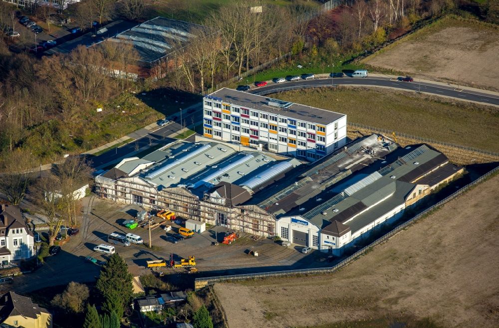 Bochum from above - Industrial estate and company settlement Gewerbepark Gerthe-Sued at Punges Feld in Bochum in the state North of Rhine-Westphalia